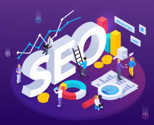 SEO Analysis Isometric Composition